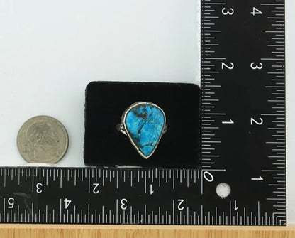 Men Navajo Ring Sterling Silver Natural Turquoise Handmade Vintage Size 11.25