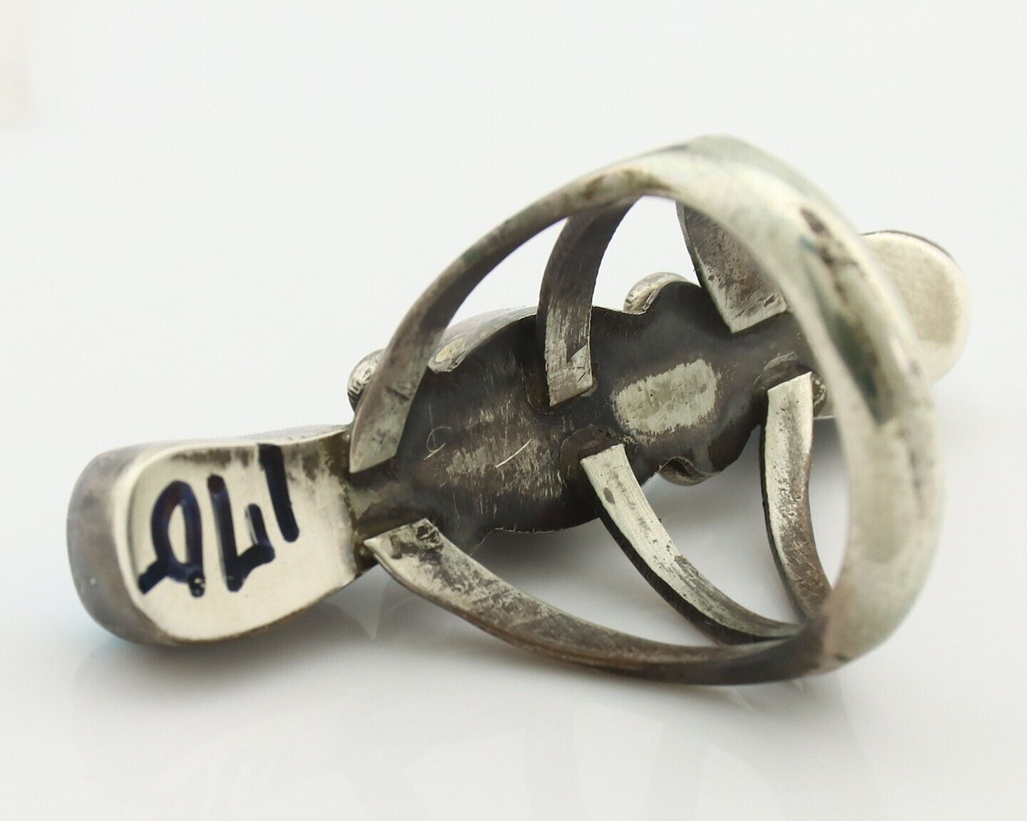 Navajo Ring 925 Silver Natural Blue Turquoise Native American Artist C.80's