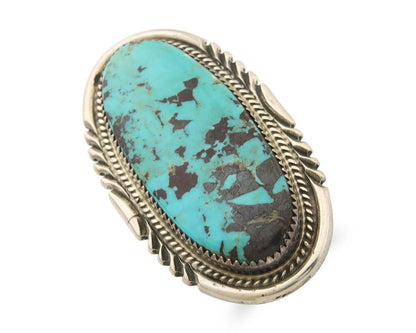 Navajo Ring 925 Sterling Turquoise Signed Begay C.80's Size 7.5