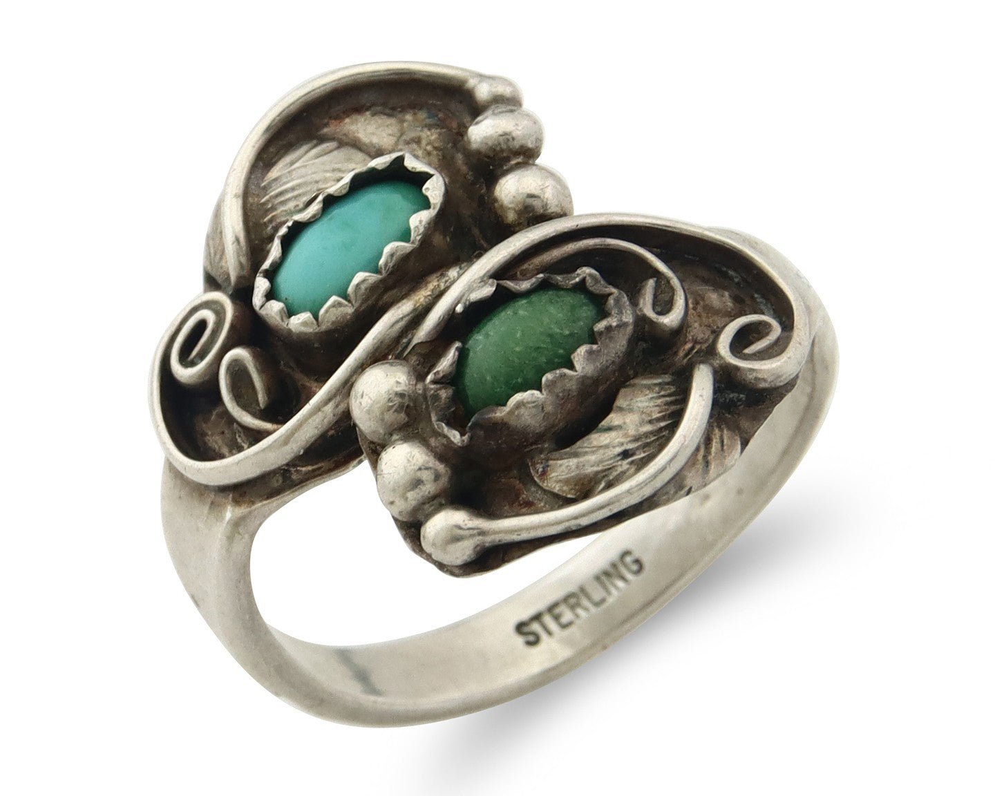 Vintage Navajo Ring 925 Sterling Silver Traditional Authentic Turquoise