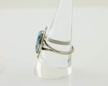 Navajo Ring 925 Silver Blue Turquoise Native American Artist C.80's