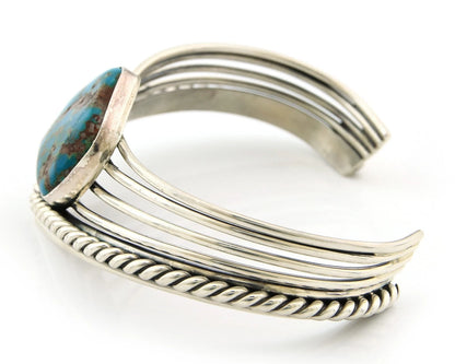 Navajo Cuff Bracelet Sterling Silver Natural Nevada Turquoise Native Vintage