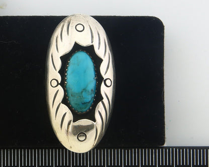 Navajo Ring 925 Sterling Turquoise Handmade Native Artist C.80's Size 7.0
