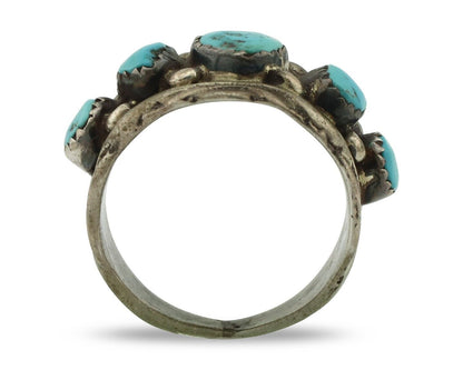 Zuni Ring .925 Silver Natural Sleeping Beauty Turquoise Native Artist C.80's