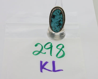 Navajo Ring 925 Silver Natural Blue Green Turquoise Fred Guerro C.80's