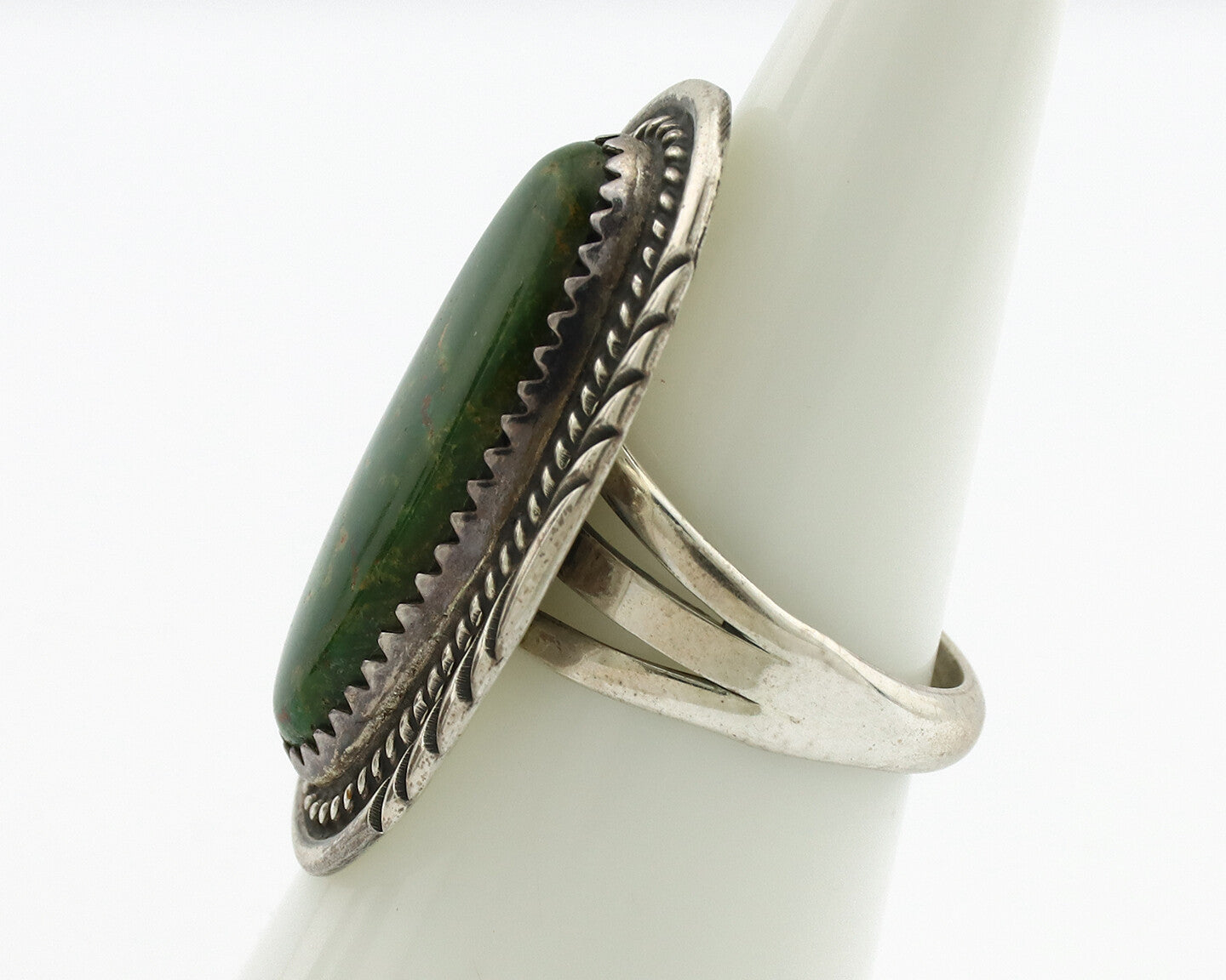 Navajo Ring .925 Silver Turquoise Signed M Begay C.1980's