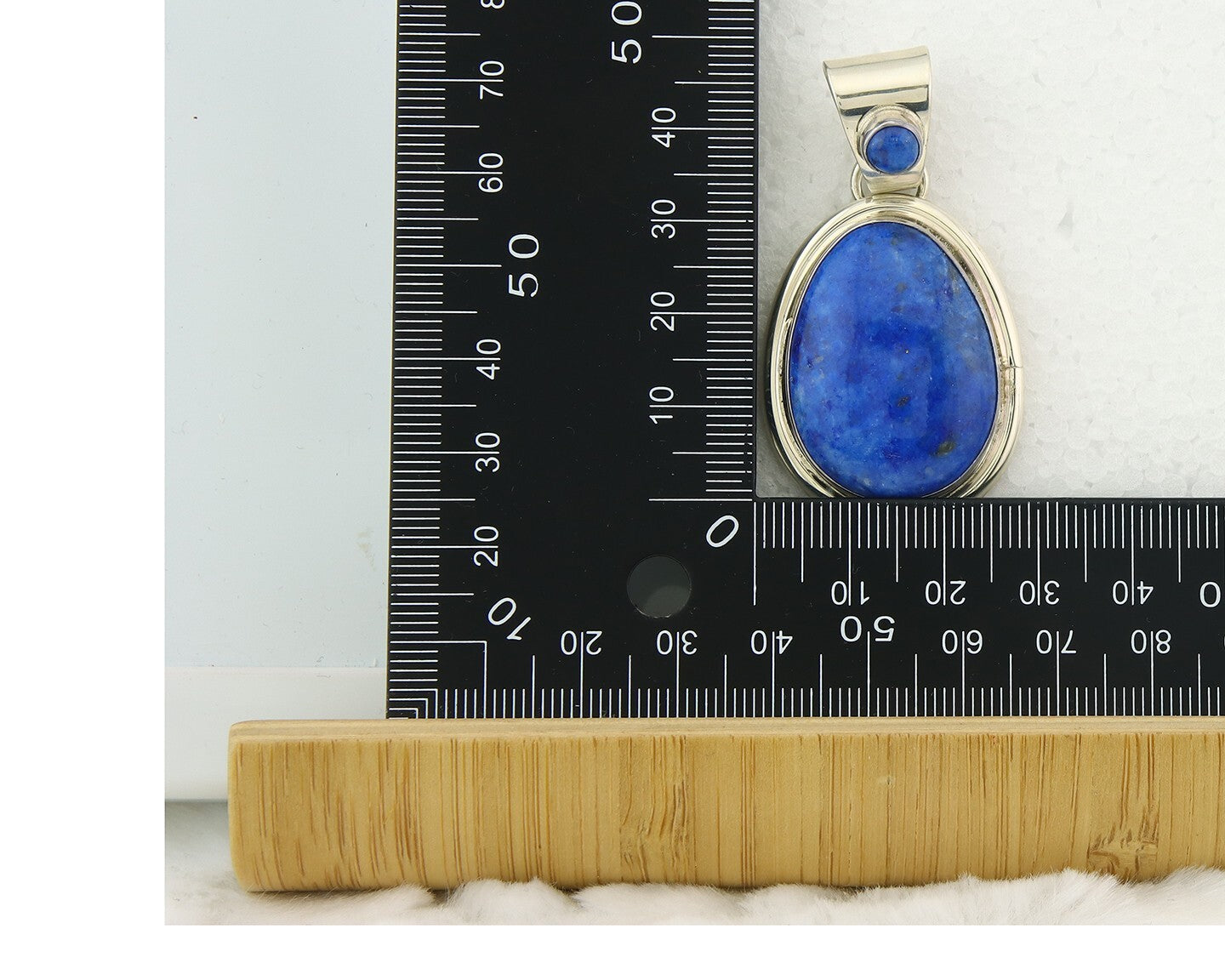 Navajo Sterling Silver Pendant Denim Lapis Authentic Vintage Signed M