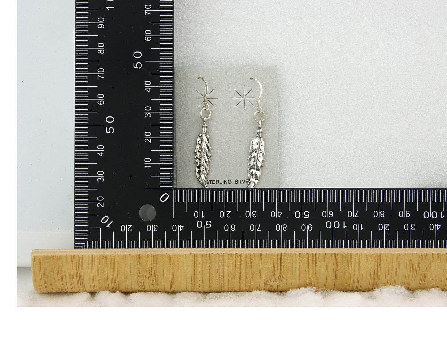 Navajo Feather Earrings Sterling Silver Dangle Vintage Authentic Signed Masha