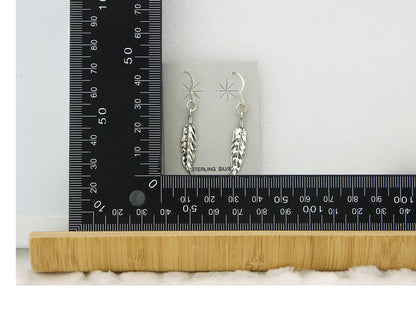 Navajo Feather Earrings Sterling Silver Dangle Vintage Authentic Signed Masha