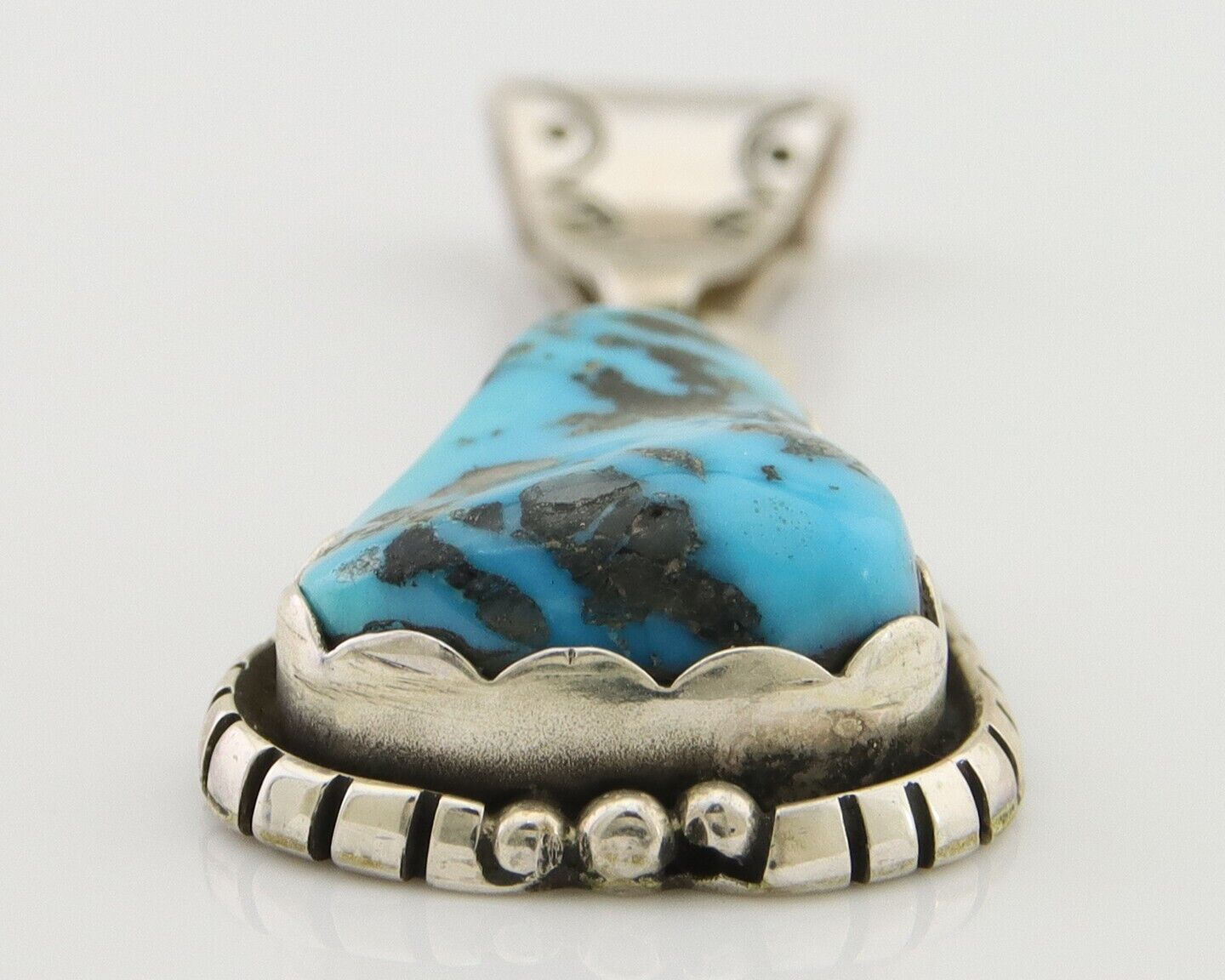 Navajo Sleeping Beauty Turquoise Pendant 925 Silver Artist Tony Guerro C.80's