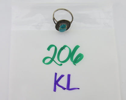 Navajo Handmade Ring 925 Silver Natural Turquoise Native Artist C.80's