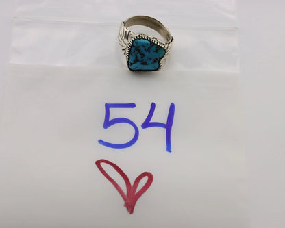 Navajo Ring .925 Silver Sleeping Beauty Turquoise Artist Signed DK C.80's