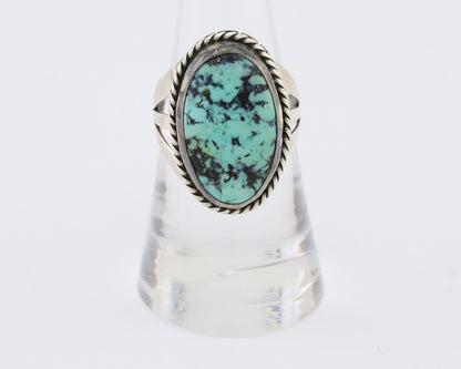 Navajo Ring 925 Silver Turquoise Native American Artist Size 7.75 C.80's