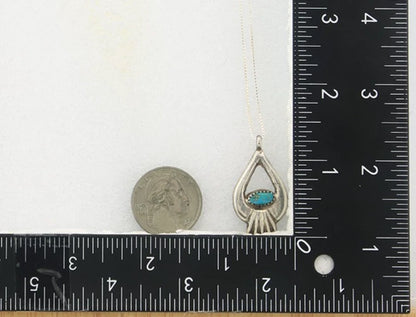 Navajo Necklace Sterling Silver Blue Turquoise Vintage Native Artist