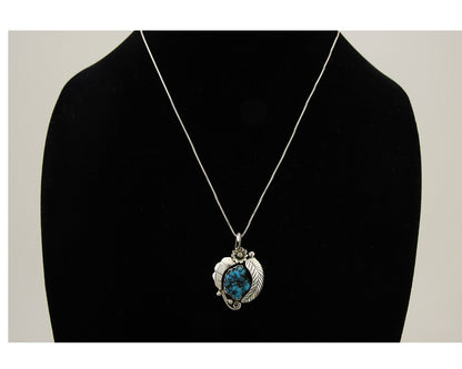 Navajo Necklace 925 Silver Natural Seafoam Turquoise Native Artist C.80's