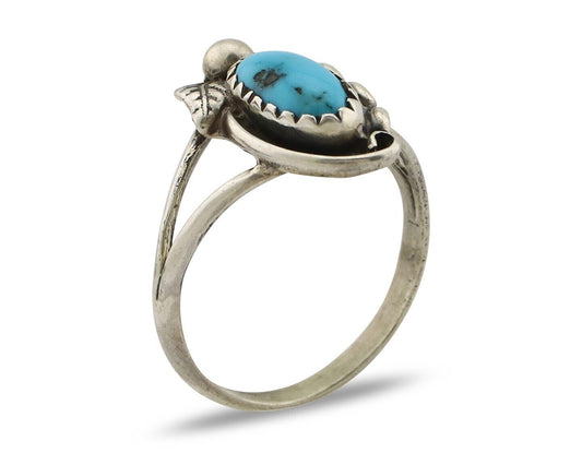 Navajo Ring 925 Silver Turquoise Artist Signed SkyStone Creations C.80's