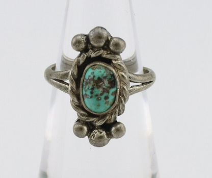 Navajo Ring 925 Silver Natural Blue Turquoise Native American Artist C.1980's