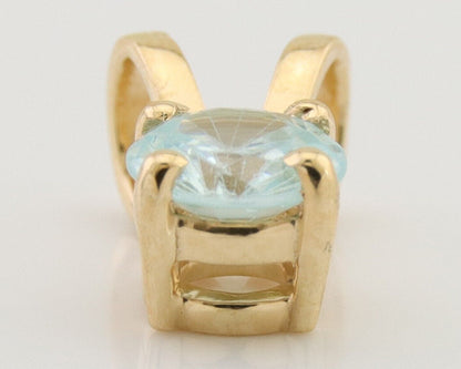 March Birthstone Pendant Set in 14k Solid Yellow Gold