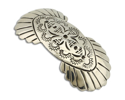 Women's Navajo Hair Clip Hand Stamped 925 Silver Native American Artist C.80's