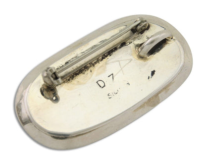 Navajo Pin Pendant 925 Silver Globe Turquoise Artist Signed Doug Zachary C.80's