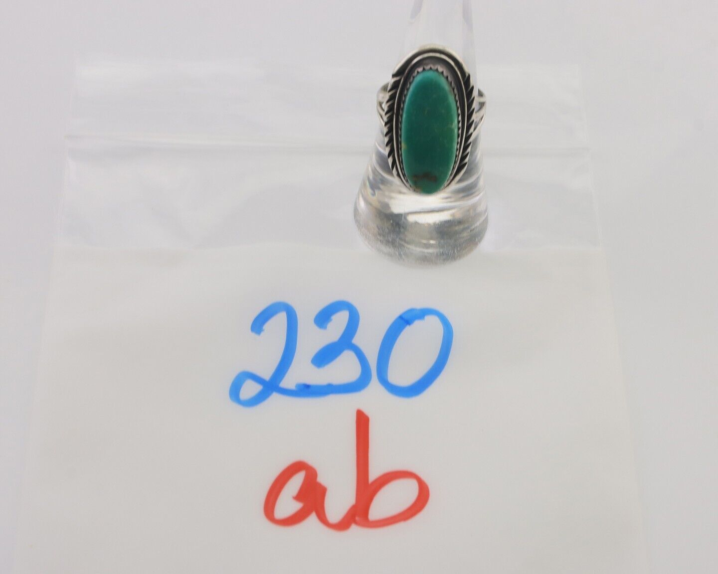 Navajo Ring 925 Silver Natural Blue Turquoise Artist Signed USA C.80's