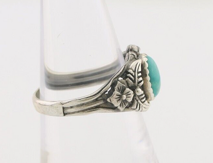 Navajo Ring 925 Silver Natural Turquoise Native American Artist C.80's