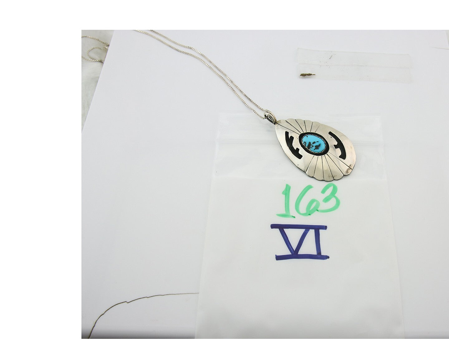 Navajo Sterling Silver Necklace Authentic Turquoise Vintage Handmade