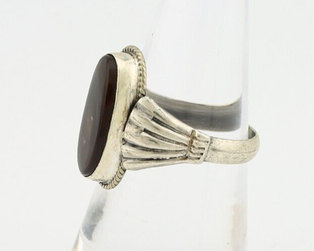 Navajo Handmade Ring 925 Silver Natural High Grade Fire Opal Native Artist C.80s