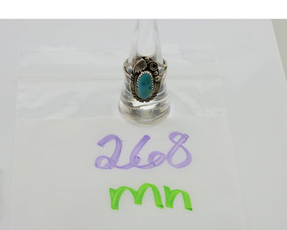Navajo Ring 925 Silver Natural Blue Turquoise Native American Artist C.80's