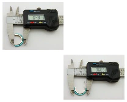 Navajo Half Hoop Earrings 925 Silver Natural Turquoise Native American Artist 80