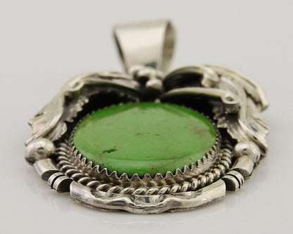 Navajo Pendant 925 Silver Natural Mojave Turquoise Signed E Kee C.80's