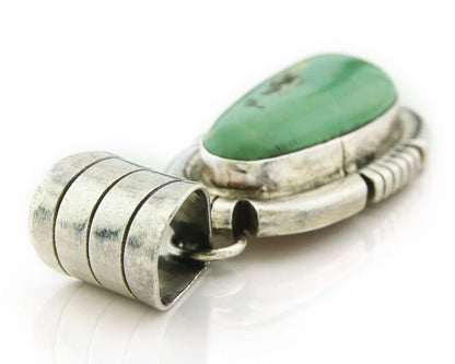 Navajo Pendant 925 Sterling Silver Natural Turquoise Vintage Artist Signed JT