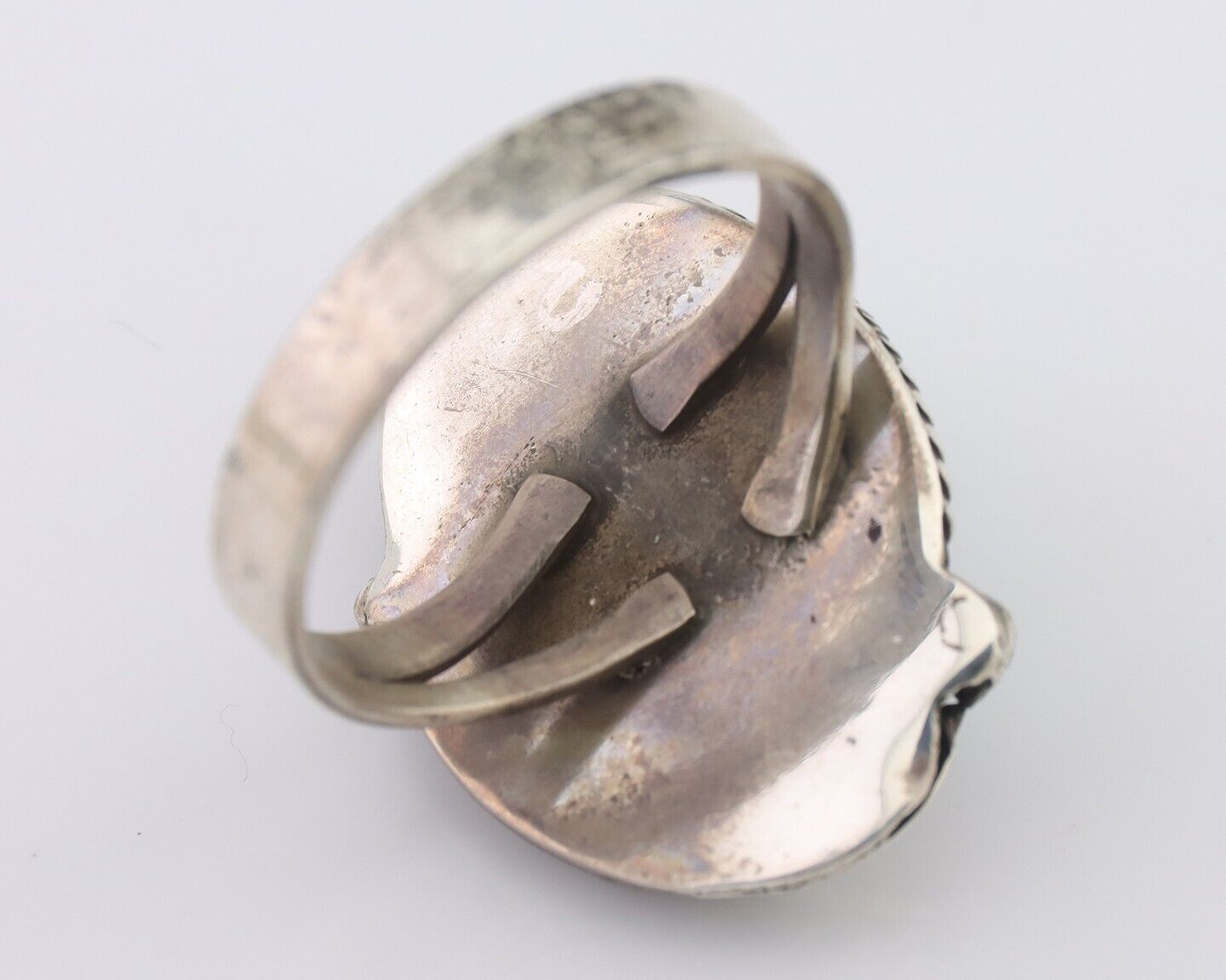 Navajo Ring 925 Silver Natural Turquoise Native American Artist C.80's
