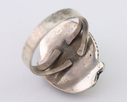 Navajo Ring 925 Silver Natural Turquoise Native American Artist C.80's