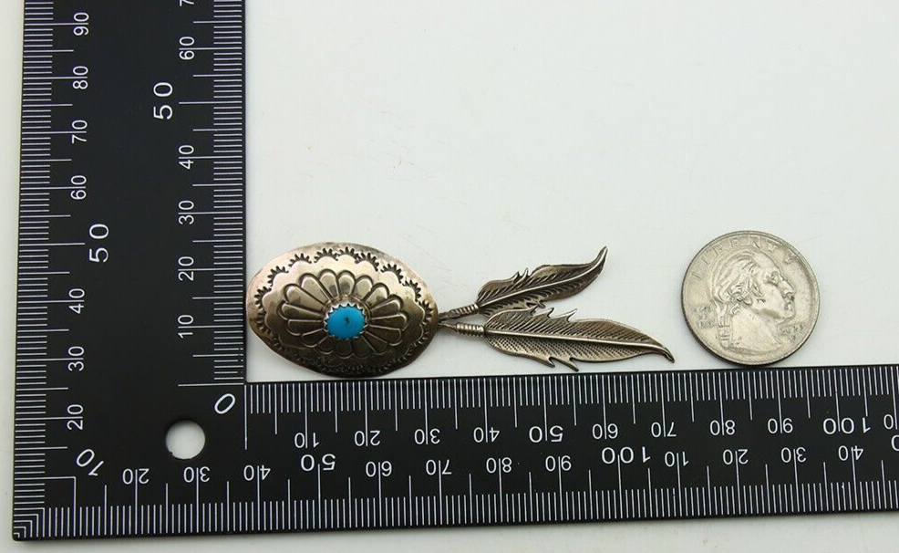 Navajo Earrings 925 Silver Turquoise Native American Artist C.80's