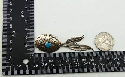 Navajo Earrings 925 Silver Turquoise Native American Artist C.80's