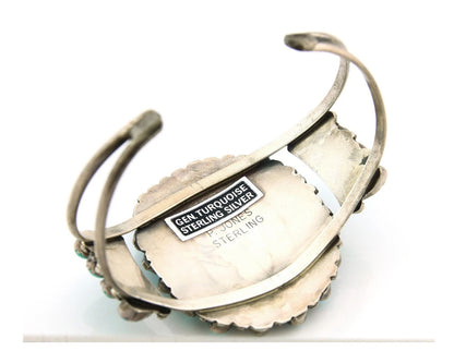Navajo Cuff Bracelet Sterling Silver Turquoise Vintage Signed Paul Jones