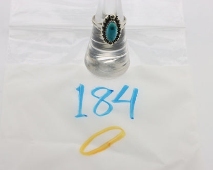 Navajo Ring 925 Silver Sleeping Beauty Turquoise Signed SkyStone Creations C80s