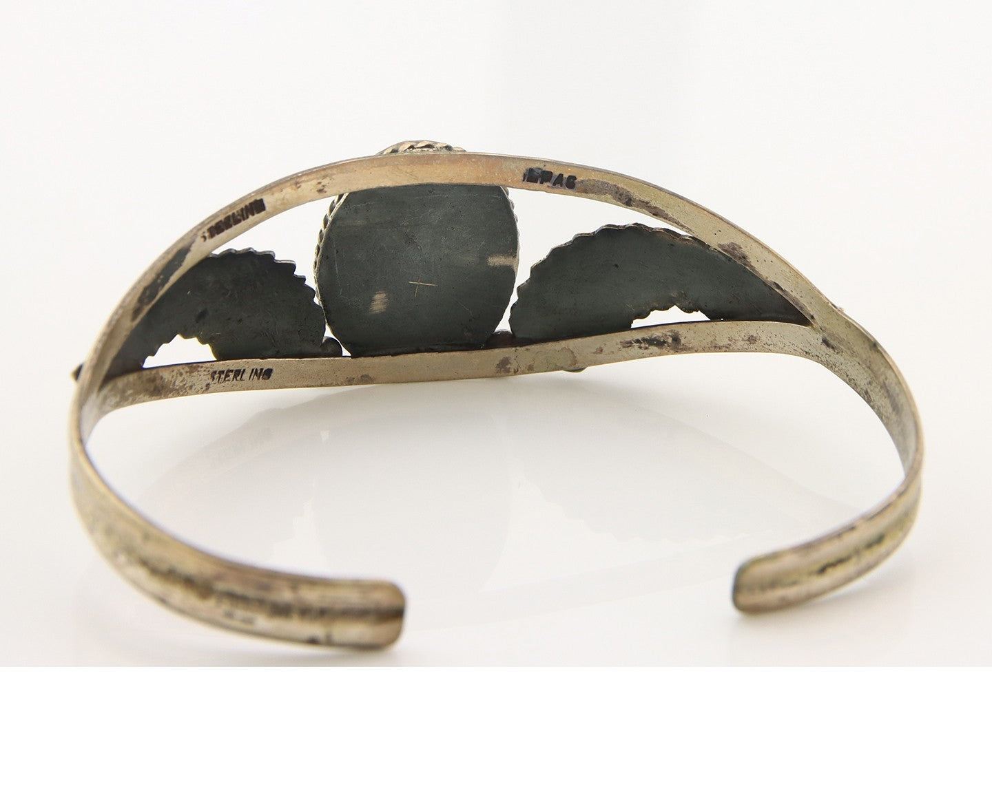 Vintage Navajo Bangle Bracelet Sterling Silver Handmade Turquoise Signed