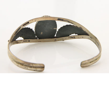 Vintage Navajo Bangle Bracelet Sterling Silver Handmade Turquoise Signed