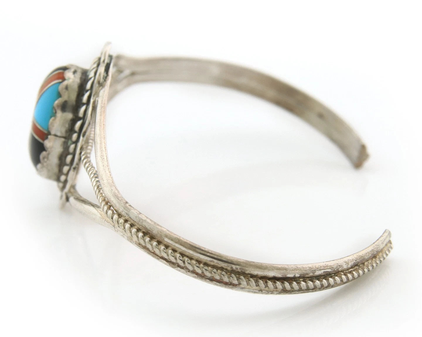 Navajo Cuff Bracelet Sterling Silver Handmade Vintage Gemstone