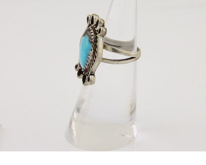 Navajo Handmade Ring 925 Silver Natural Arizona Turquoise Artist C.80's