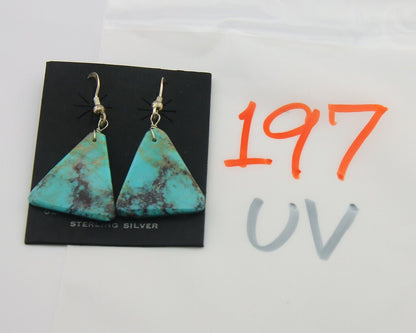 Santo Domingo Earrings 925 Silver Natural Turquoise Native Artist C.80's