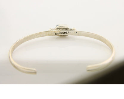 Navajo Bracelet .925 Silver Natural Red Coral Cuff Native American Artist C.80's