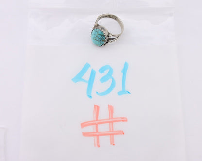 Navajo Ring 925 Silver Natural Kingman Turquoise Native American Artist C.80's