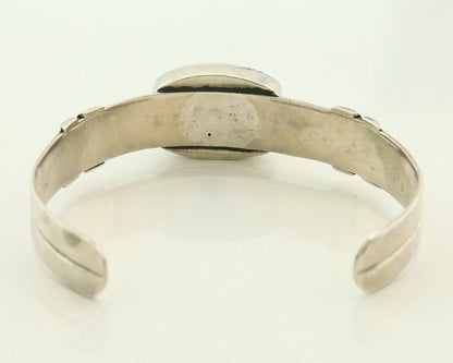 Navajo Cuff Bracelet 925 Sterling Silver Onyx Vintage Handmade