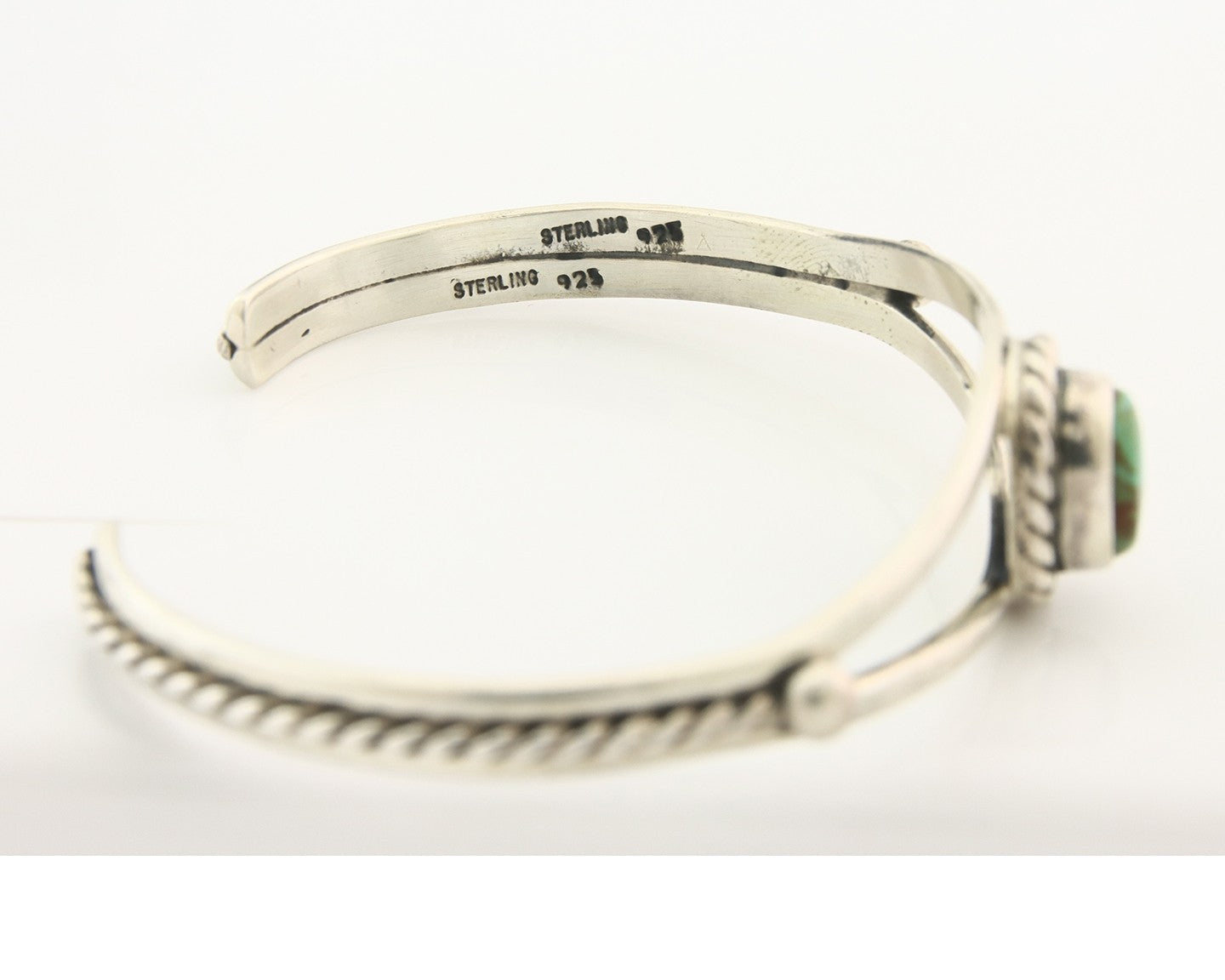 Vintage Navajo Bracelet 925 Silver Turquoise Tranditional Handmade Signed Gecko