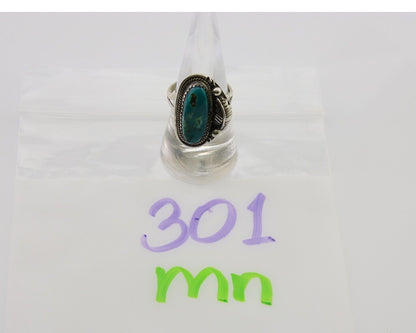 Navajo Ring 925 Silver Natural Blue Turquoise Native American Artist C.80's