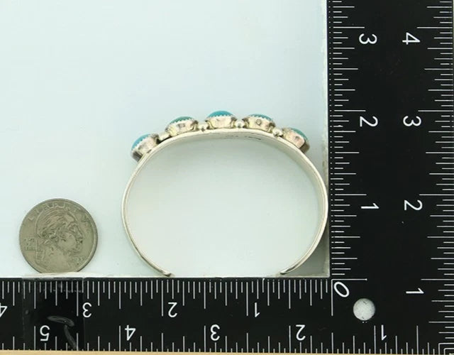 Navajo Cuff Bracelet 925 Sterling Silver Turquoise Vintage Signed C Jones