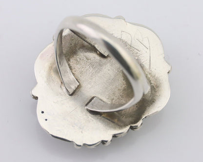 Navajo Ring 925 Silver Natural Blue Turquoise Native American Artist C.80's